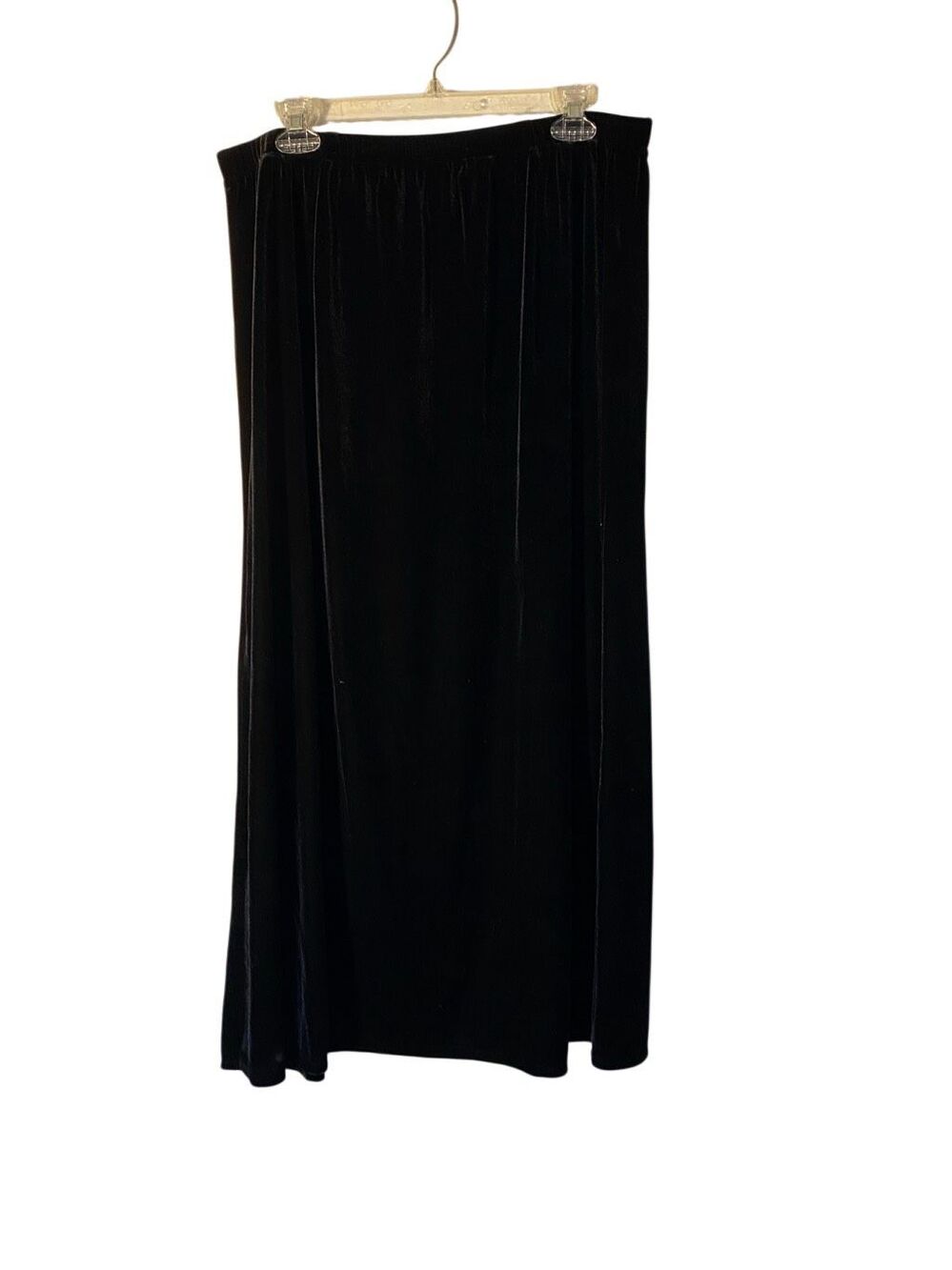 Villager by Liz Claiborne black velvet whimsigoth maxi skirt 1X